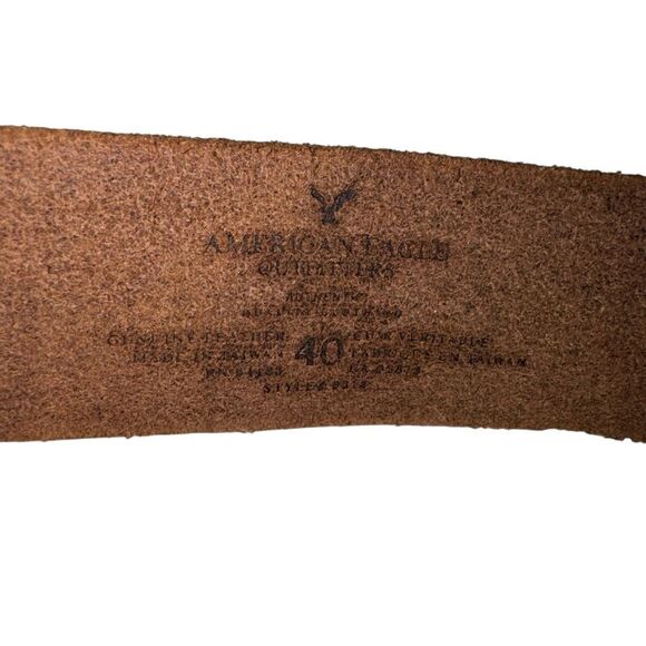American Eagle Distressed Brown Leather Belt with Antique Eagle Buckle size 40 main image 4
